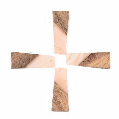 Opaque Resin & Walnut Wood Pendants