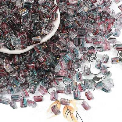 Transparent Spray Painted Glass Seed Beads
