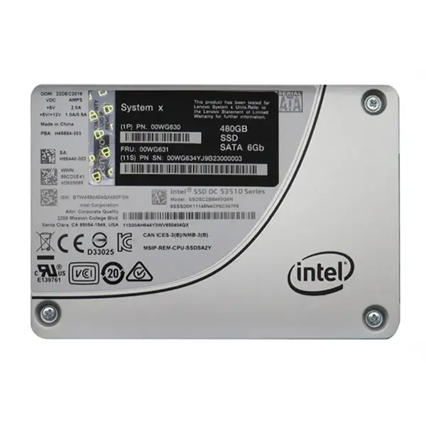 00WG631 Lenovo 480GB Multi-Level Cell SATA 6Gb/s Hot-Swappable 2.5-Inch Solid State Drive