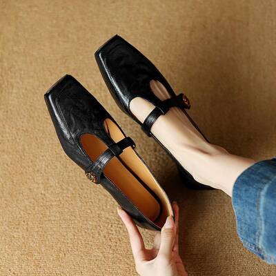CHIKO Adrianne Square Toe Block Heels T-Strap Shoes