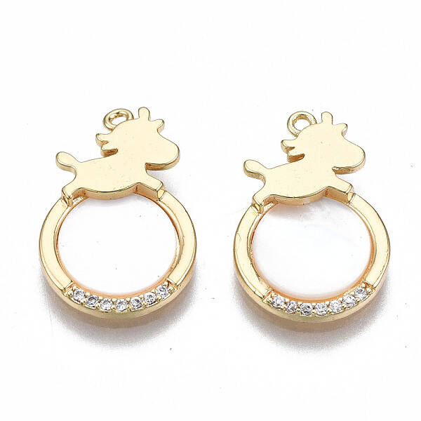 Brass Micro Pave Clear Cubic Zirconia Pendants