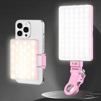 Portable Selfie Light, Rechargeable 60 LEDs Phone Light with Clip, Adjustable 3 Color Light & Brightness Video Light for Make...
