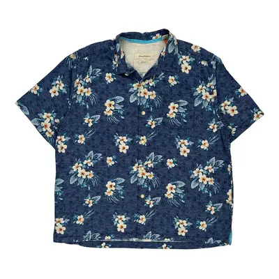 Tommy Bahama Hawaiian Shirt - XL Blue Silk