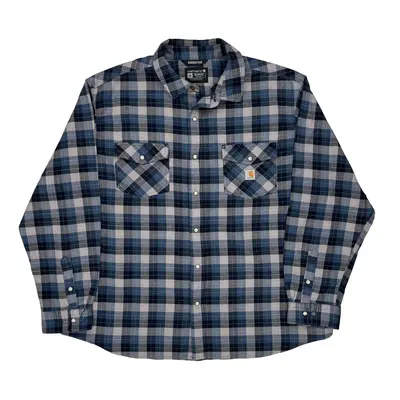 Carhartt Checked Shirt - 2XL Blue Cotton