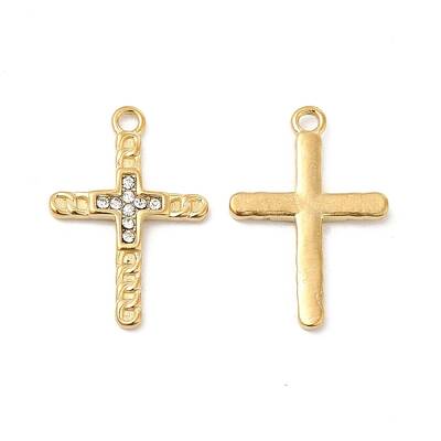 PVD Vacuum Plating 201 Stainless Steel with Rhinestone Pendants
