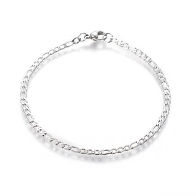 Tarnish Resistant 304 Stainless Steel Figaro Chain Bracelets