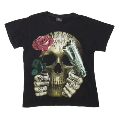Skull Womens T-Shirt Black M