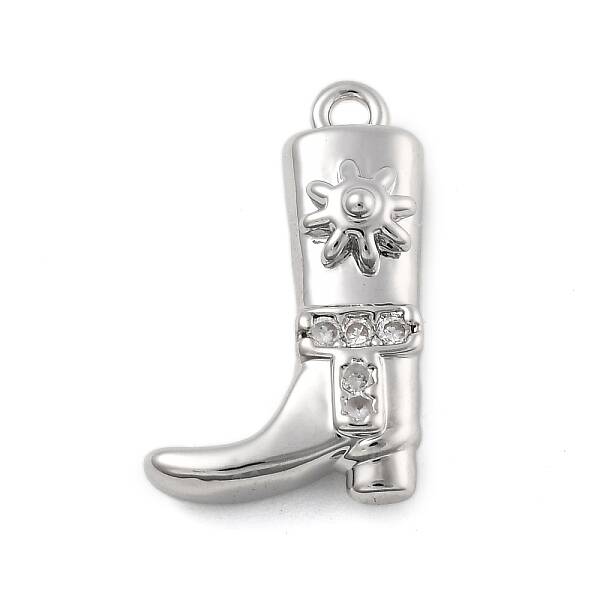 Brass Micro Pave Clear Cubic Zirconia Pendants