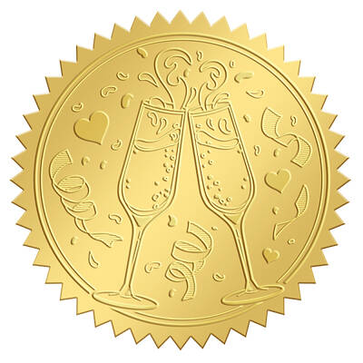 Self Adhesive Gold Foil Embossed Stickers