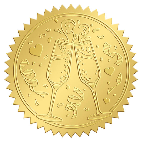Self Adhesive Gold Foil Embossed Stickers