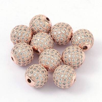 Brass Cubic Zirconia Beads