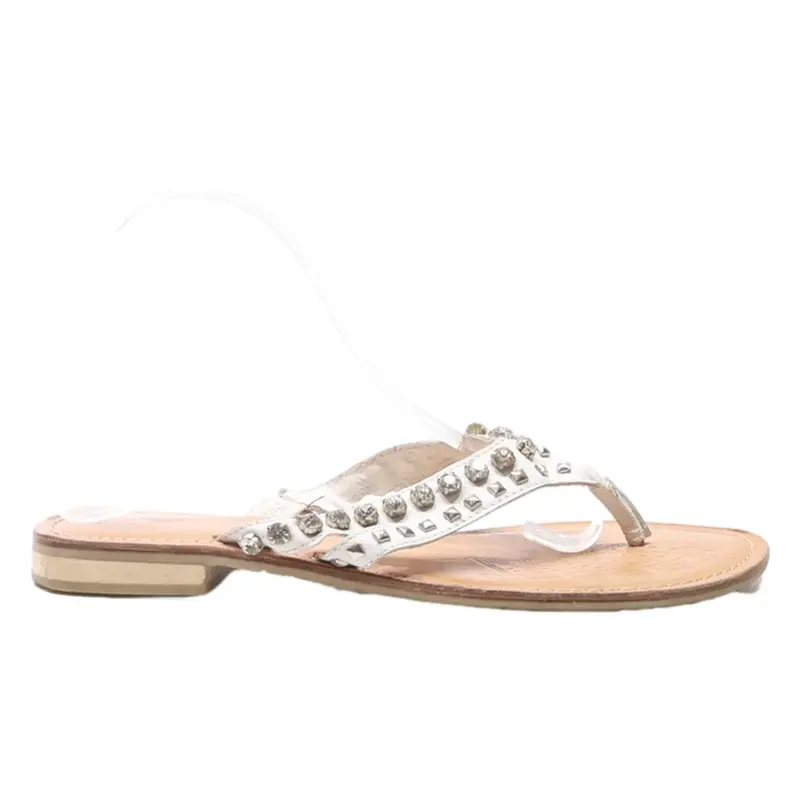 TAMARIS Flip Flop Sandals White Leather Womens UK 7