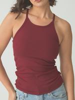 Klassy Ribbed High Neck Brami Sleeveless Spandex Cotton Minimalist style with Spaghetti Strap.