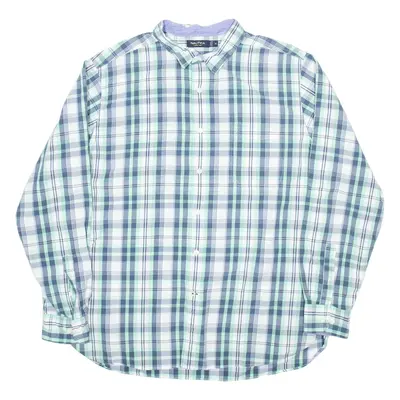 NAUTICA Mens Shirt Blue Check Long Sleeve XL