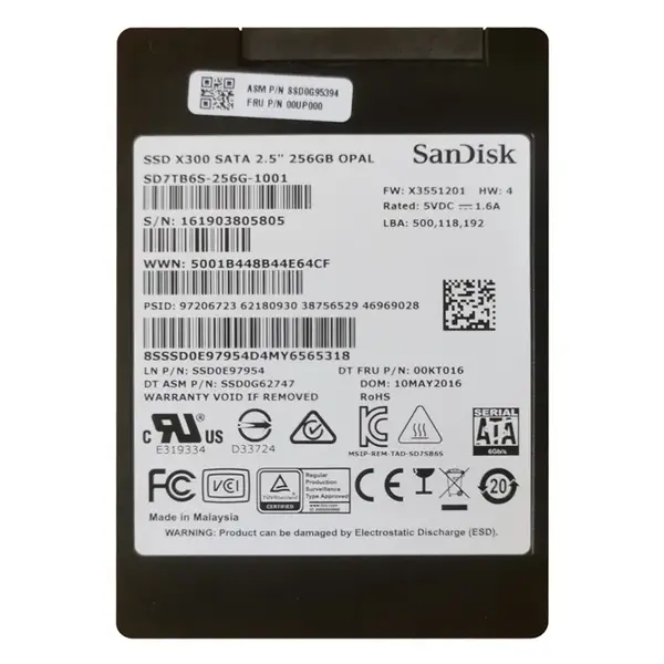 SSD0G95394 Lenovo 256GB SATA 6GB/s 2.5-Inch Internal Solid State Drive
