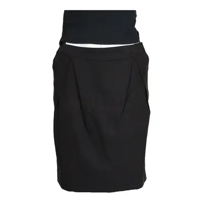 Emporio Armani Midi Skirt - 34W UK 14 Black Viscose Blend