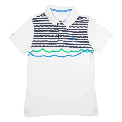 U.S POLO ASSN. Mens Polo Shirt White Striped XS