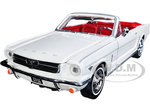 1964 1/2 Ford Mustang Convertible White with Red Interior James Bond 007 \