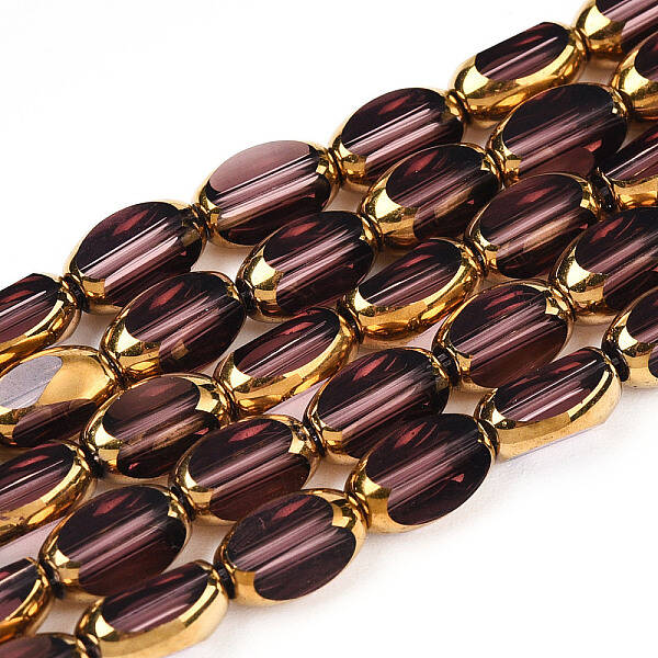 Electroplate Opaque Color Glass Beads Strands