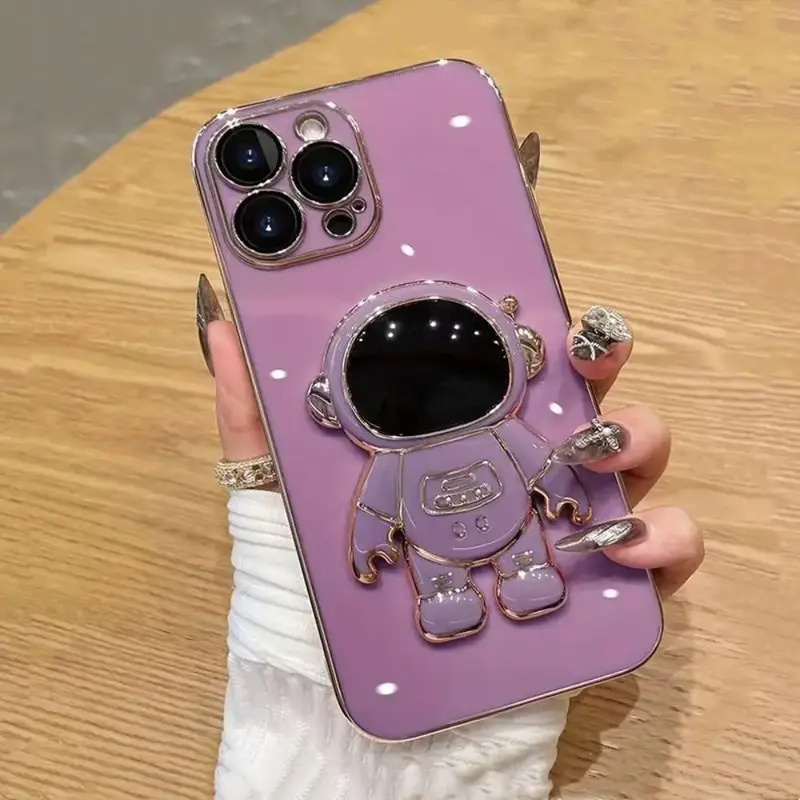 Creative Phone Case with Astronaut Design Phone Holder, 1 Count Shockproof Phone Case, Shockproof Phone Protective Cover f...