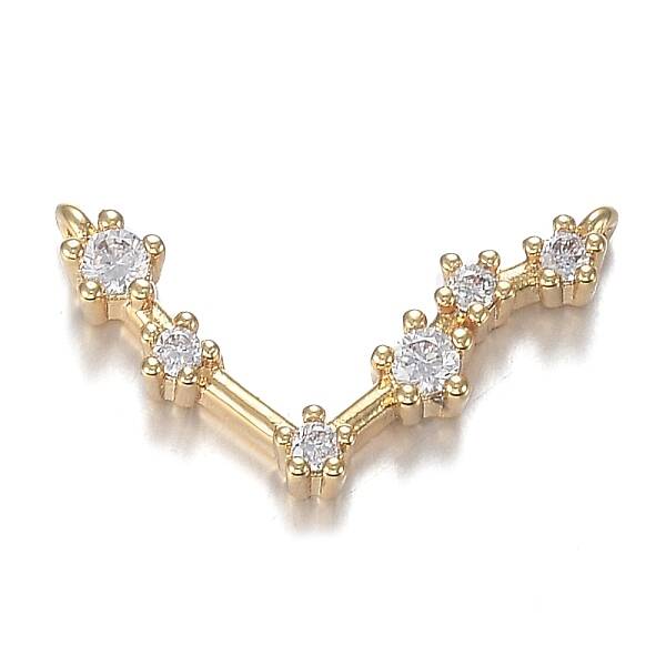 Brass Micro Clear Cubic Zirconia Pendants