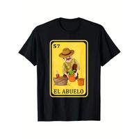 Summer t Shirts Men's Spanish-Mexican Style Funny Graphic T-Shirt, 100% Cotton, Black Crew Neck with \