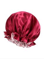 Summer Solid Color Double Layer Sleep Bonnet, Satin Lined Bonnet, Haircare Gifts for Her, Soft Comfortable Sleep Hat for Wome...