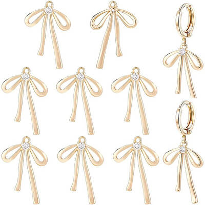 Brass Micro Pave Clear Cubic Zirconia Pendants