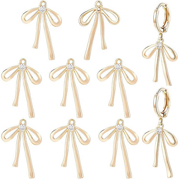 Brass Micro Pave Clear Cubic Zirconia Pendants
