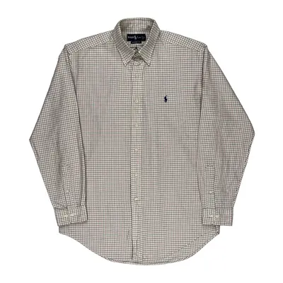 Ralph Lauren Checked Shirt - Medium Cream Cotton | Size: medium
