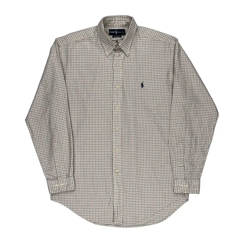Ralph Lauren Checked Shirt - Medium Cream Cotton | Size: medium
