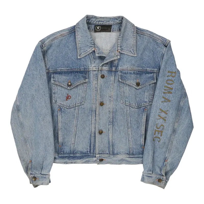 Roma Roccobarocco Denim Jacket - Medium Blue Cotton