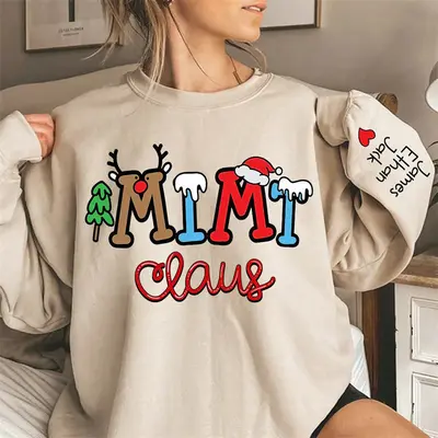 Elk Snow Cedar Claus Custom Kids Christmas Sweatshirt - Aperturee