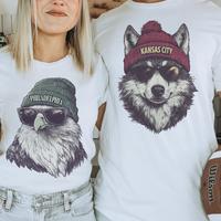 Spirit Animal Football City Graphic Tee City Animal Sports Tshirt Day City Football Top CaSual Game Hometown T-Shirt Comforta...