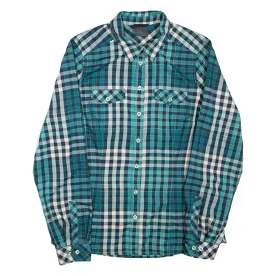 JACK WOLFSKIN Womens Shirt Green Check Long Sleeve UK 10