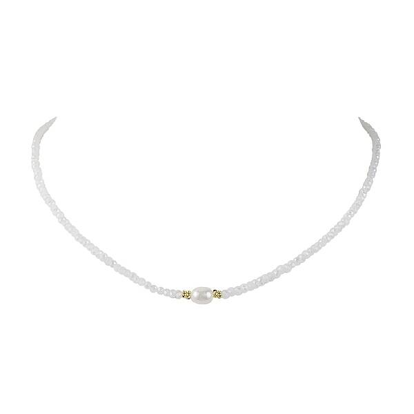 Glass Beads with Pearl Necklaces