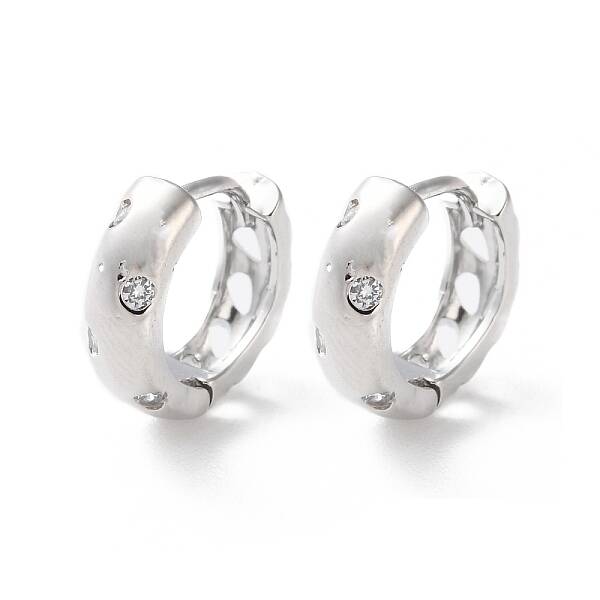 Rack Plating Brass Clear Cubic Zirconia Hoop Earrings