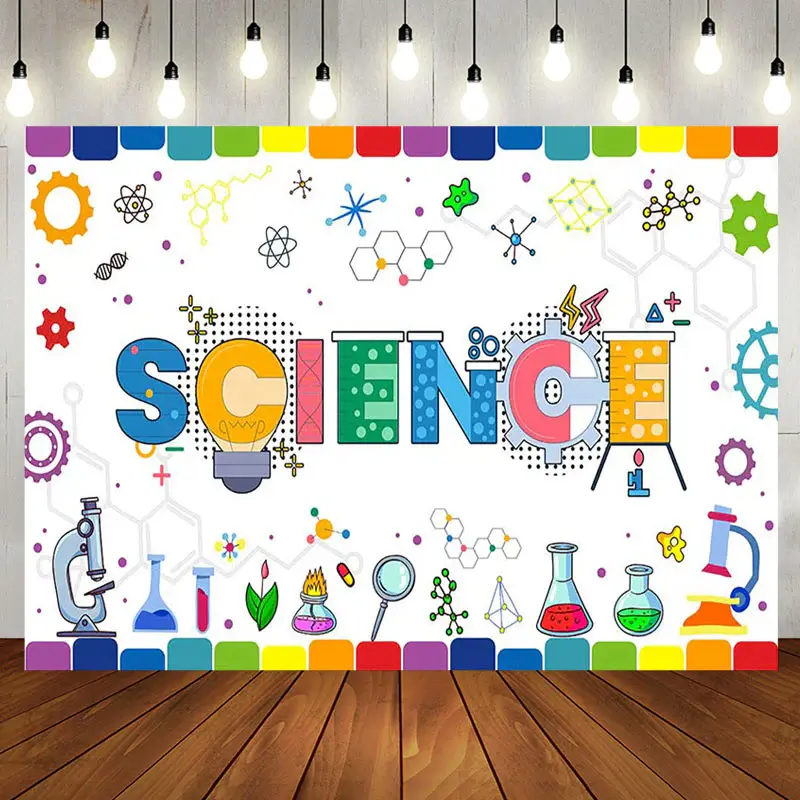 Aperturee Science Colorful Chemical Reagents Birthday Backdrop | Backdrop For Birthday Party | Cake Smash Backdrop | Custom B...