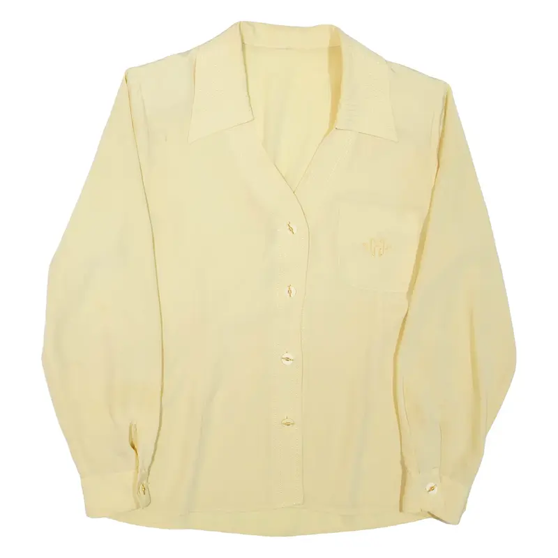 Womens Shirt Shirt Yellow V-Neck Long Sleeve M