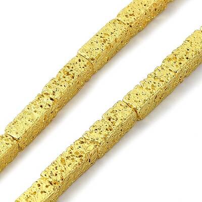 Electroplated Natural Lava Rock Beads Strands