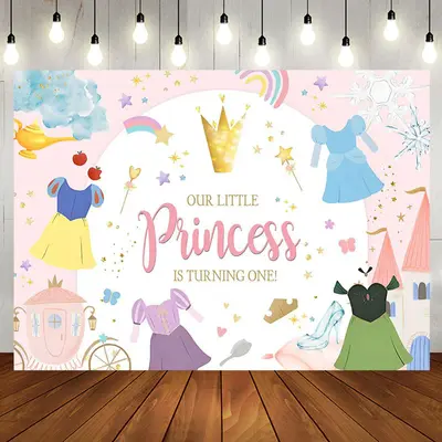 Our Little Princess Girl 1st Birthday Backdrop - Aperturee