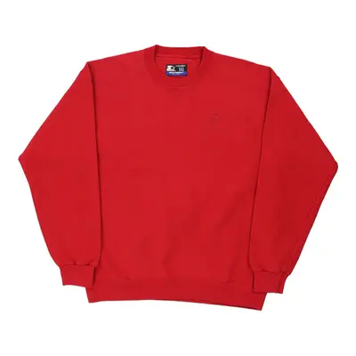Starter Sweatshirt - Medium Red Cotton Blend