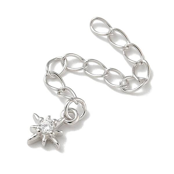 Rhodium Plated S925 Sterling Silver Chain Extender