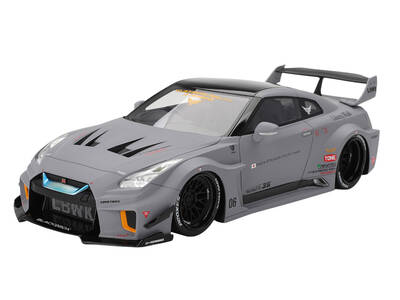 Nissan LB-Silhouette WORKS GT 35GT-RR Ver.1 RHD (Right Hand Drive) Matt Gray with Black Top 1/18 Model Car by Top Speed