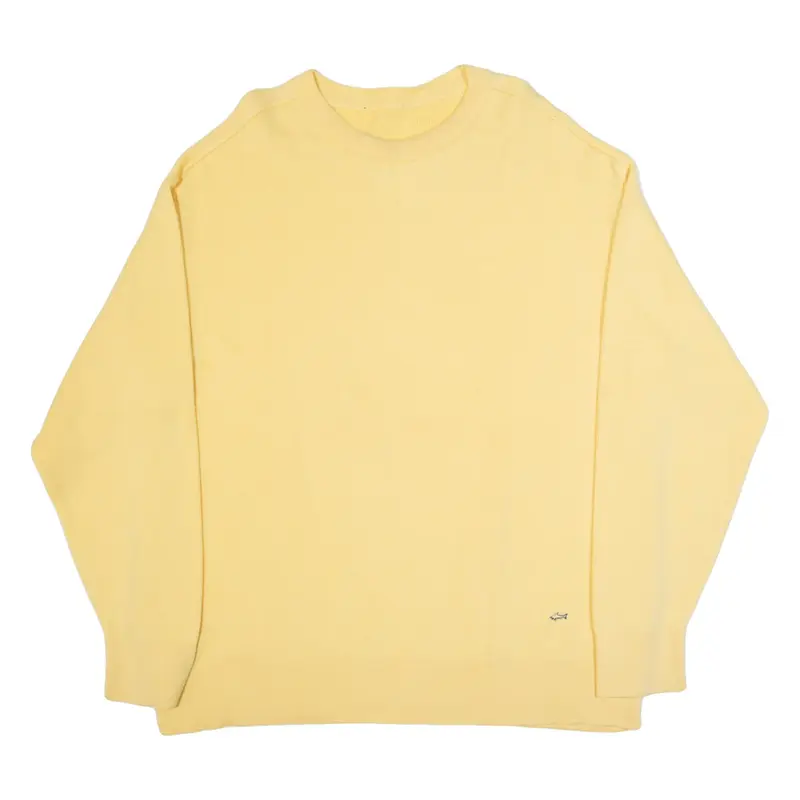 PAUL & SHARK Mens Jumper Yellow Tight Knit Wool 2XL