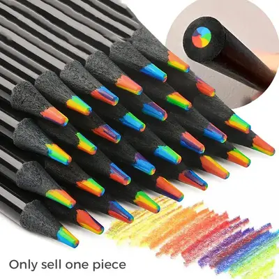 7 Color in 1 Wooden Pencil, 1 Count Creative Portable Durable Colored Pencil, Sketching Pencil, Art Supplies for Kids & Adult...