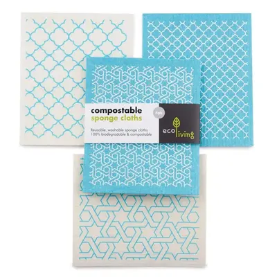 Compostable Sponge Cleaning Cloths | Size: 4 Pack | Color: Moroccan