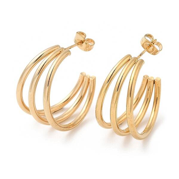 304 Stainless Steel Round Stud Earrings