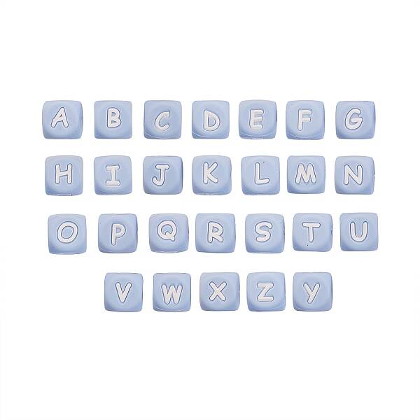 26Pcs 26 Style Silicone Alphabet Beads for Bracelet or Necklace Making
