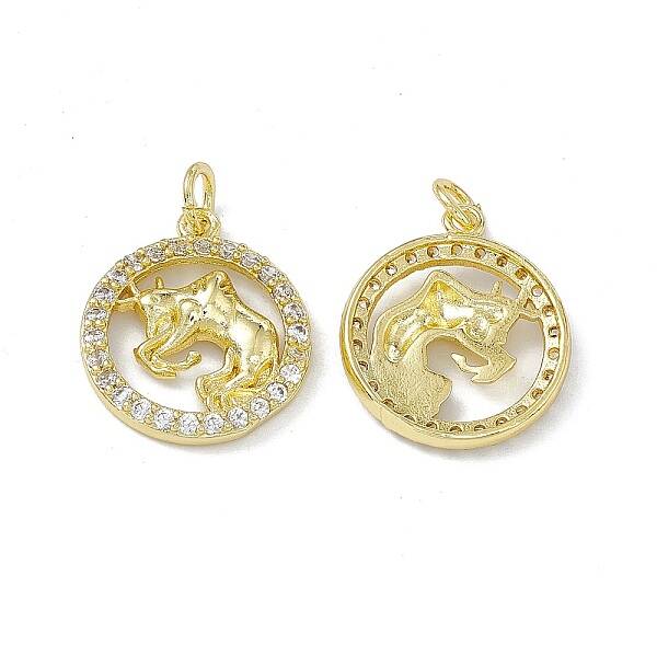 Real 18K Gold Plated Brass Micro Pave Clear Cubic Zirconia Pendants